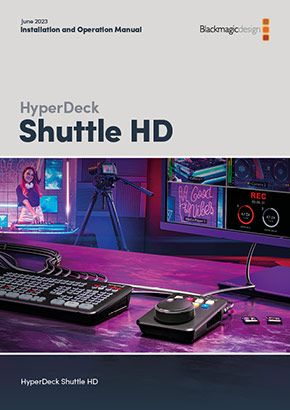 HyperDeck Shuttle HD manual
