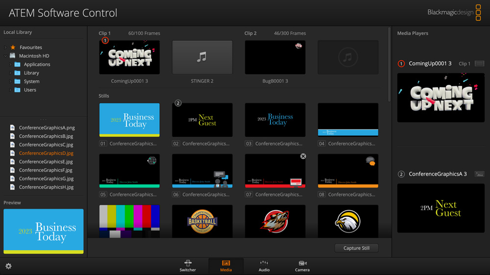 Drag and drop media to use it with your switcher!