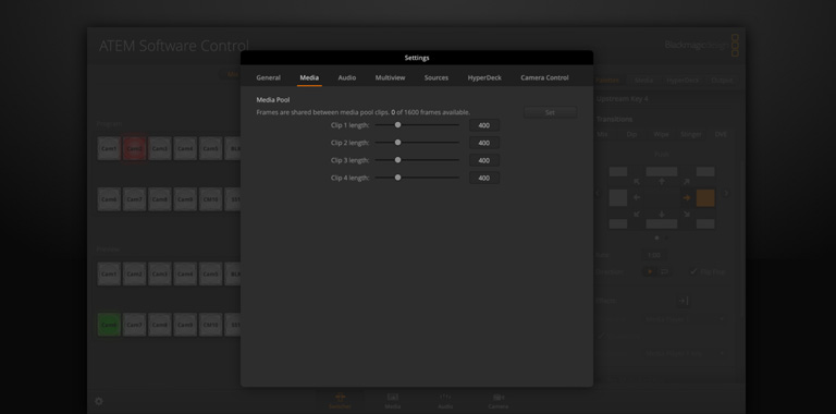 Switcher Settings - General