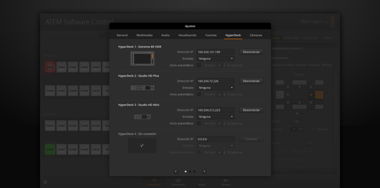 Switcher Settings - HyperDeck