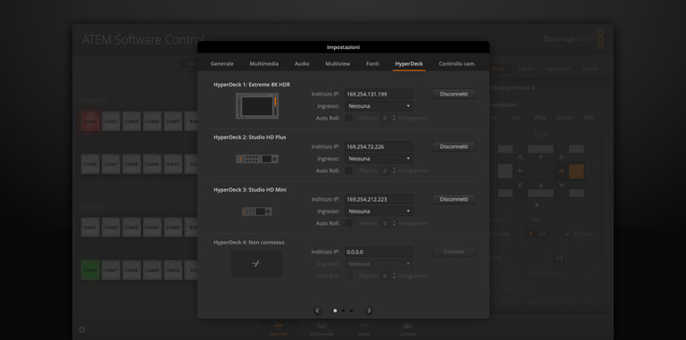 Switcher Settings - HyperDeck