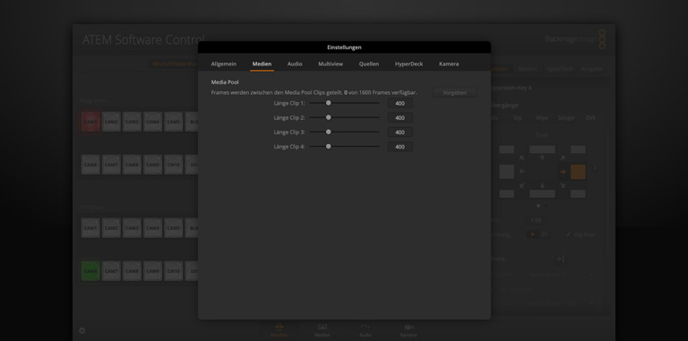 Switcher Settings - Media