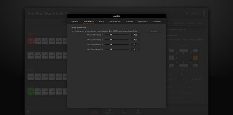 Switcher Settings - Media