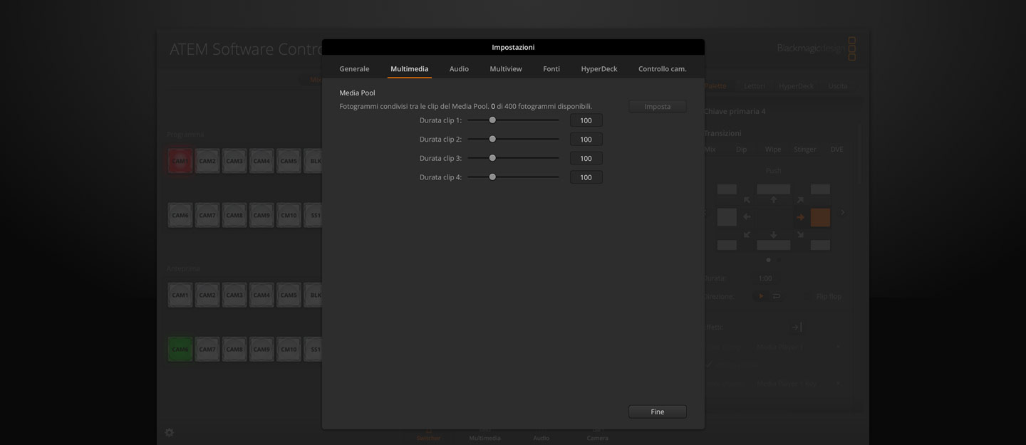 Switcher Settings - Media