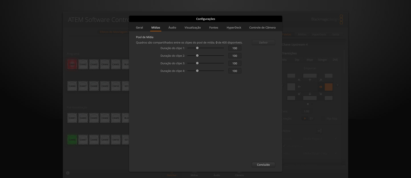 Switcher Settings - Media