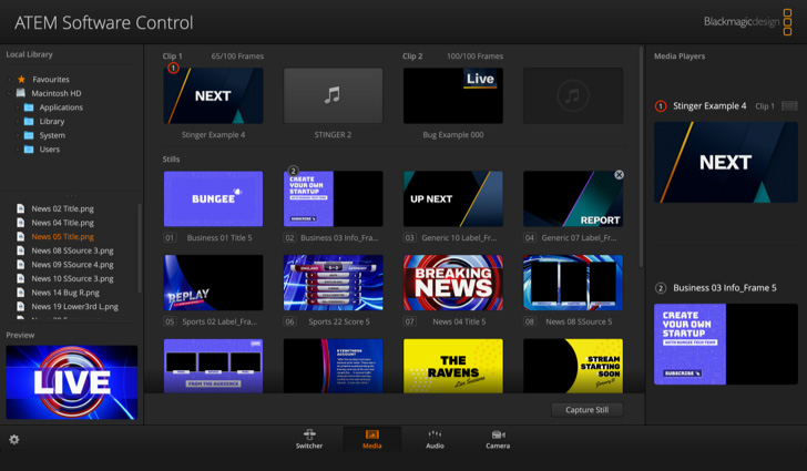 Internal Media for Stills and Motion Graphics