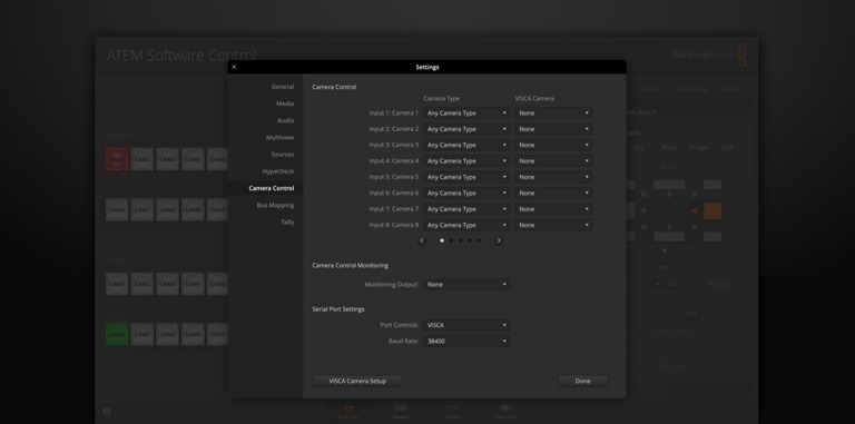 Switcher Settings - Remote