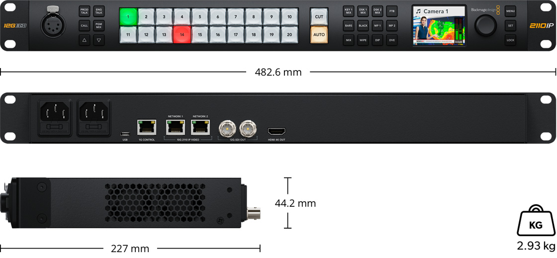 ATEM Monitoring Rack Panel 20 for ATEM Switchers | RCB Logic Ltd.