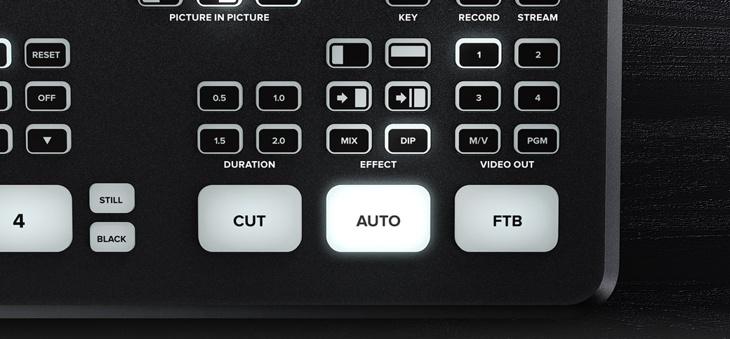 Close up of video effects on ATEM Mini Pro.