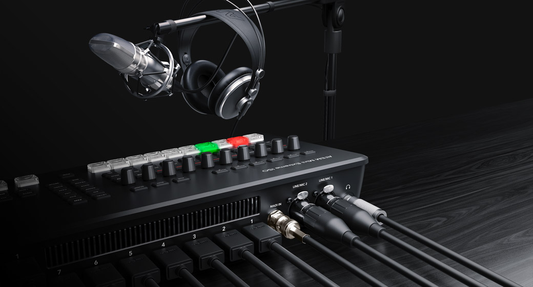 Microphone connected to ATEM Mini Pro.