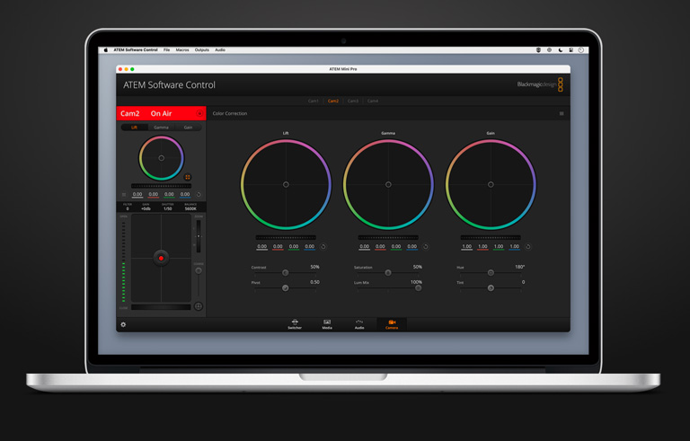 ATEM Software Control Camera Control Screen.