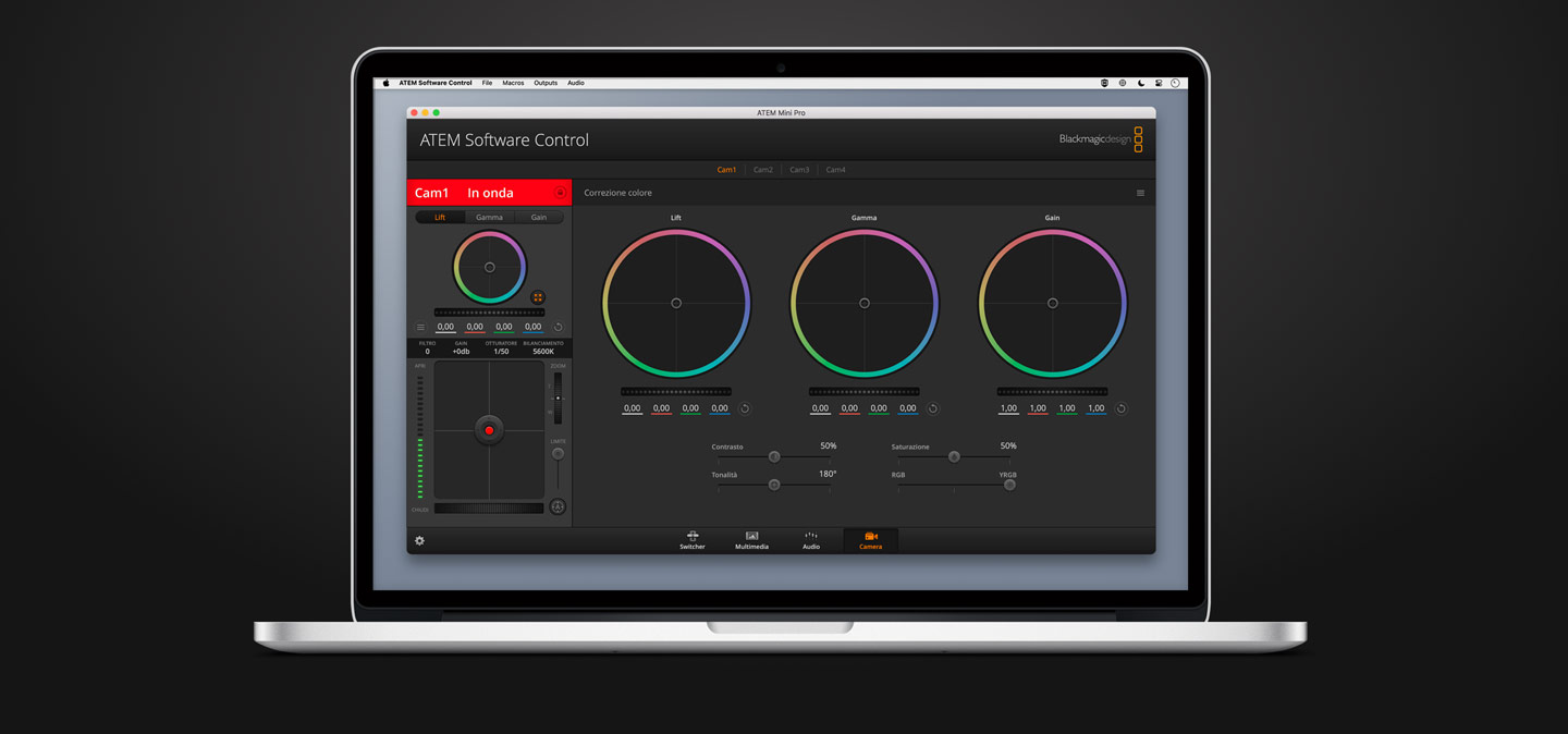 ATEM Software Control Camera Control Screen.