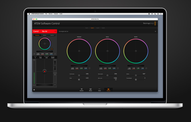 ATEM Software Control Camera Control Screen.