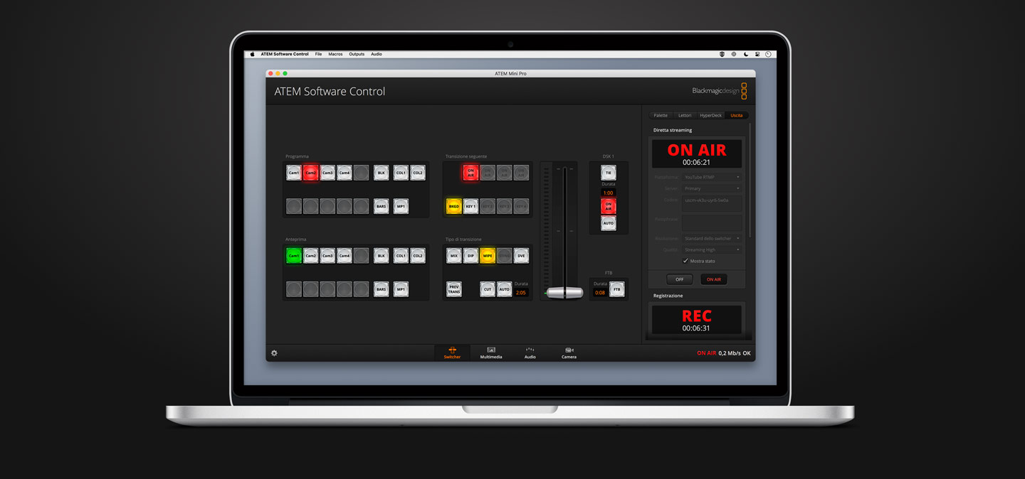 ATEM Software Control Switcher Screen.