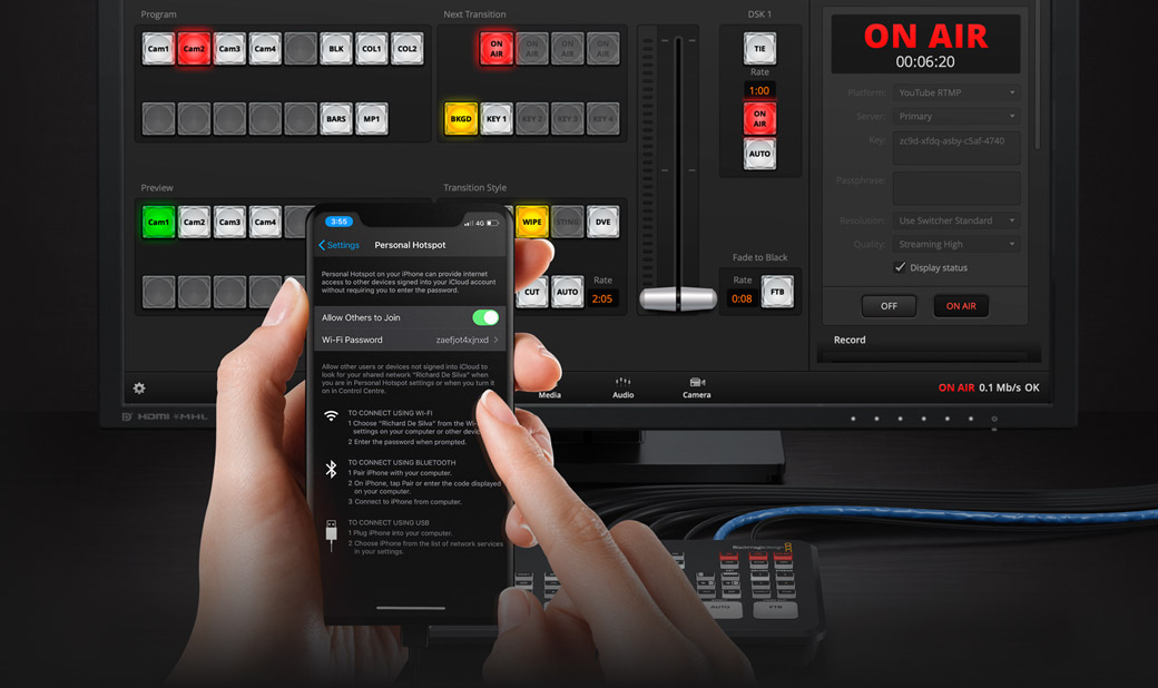 blackmagic design atem mini pro hdmi live stream switcher