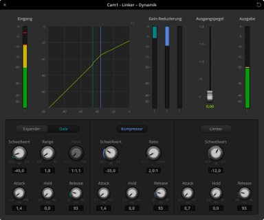 Audio dynamics screenshot
