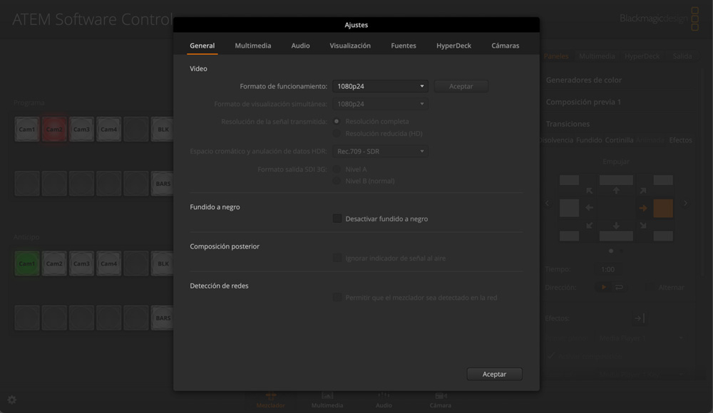 Switcher Settings - General
