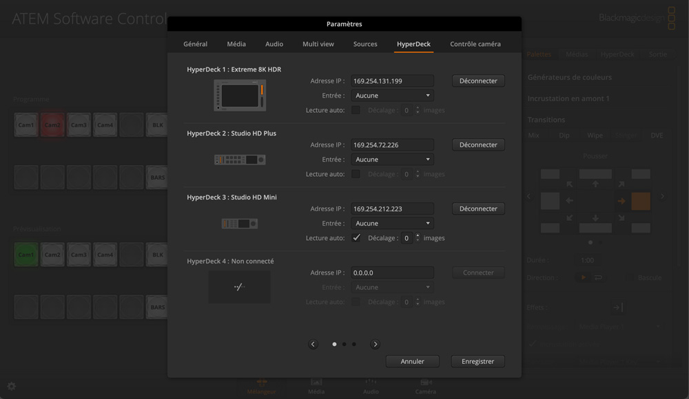 Switcher Settings - HyperDeck