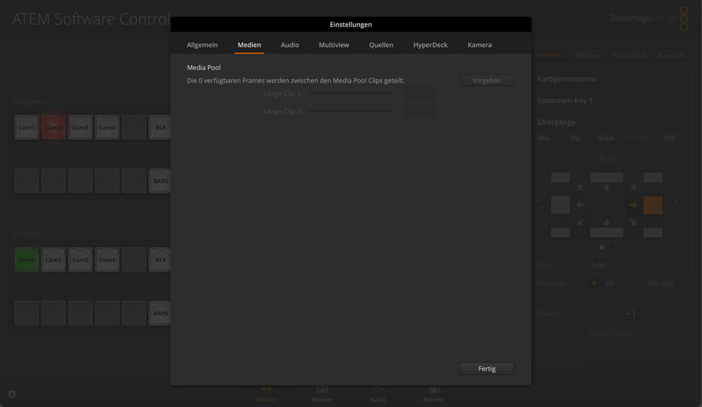 Switcher Settings - Media