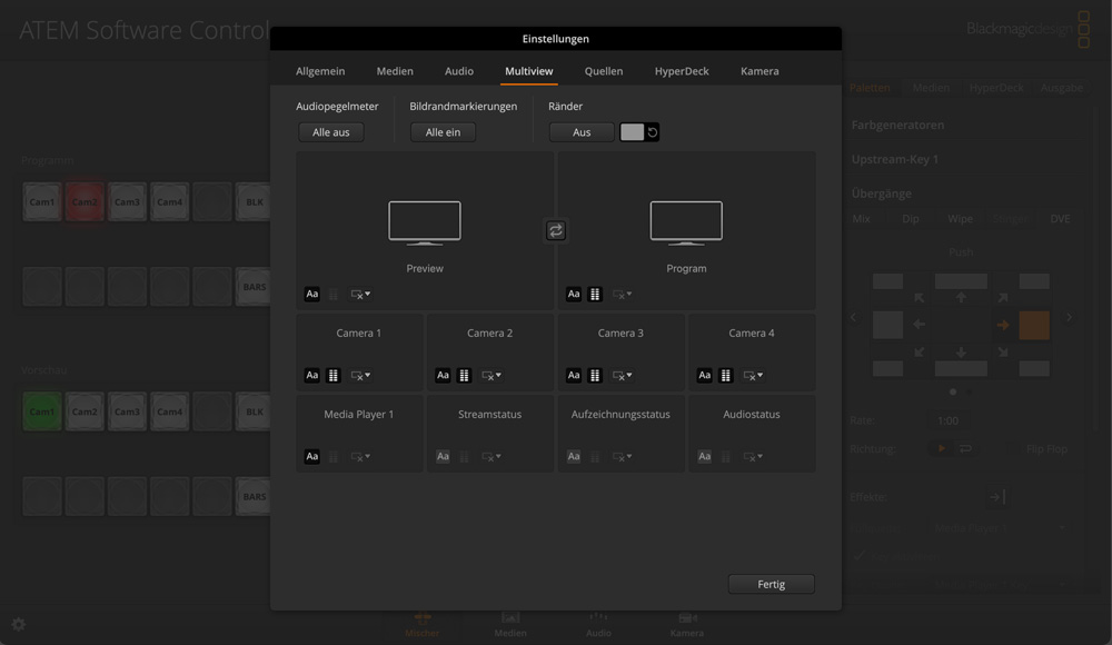 Switcher Settings - Multiview