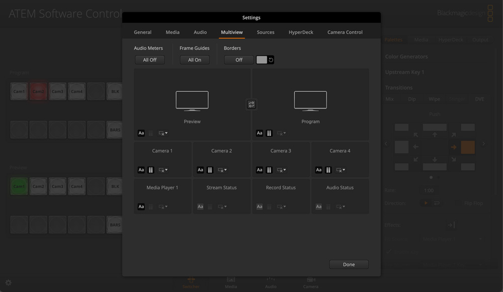 Switcher Settings - Multiview