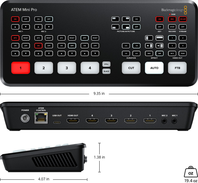 blackmagic design atem mini pro