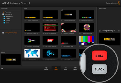Blackmagic ATEM SDI dengan DVE picture in picture chroma key dan media pool