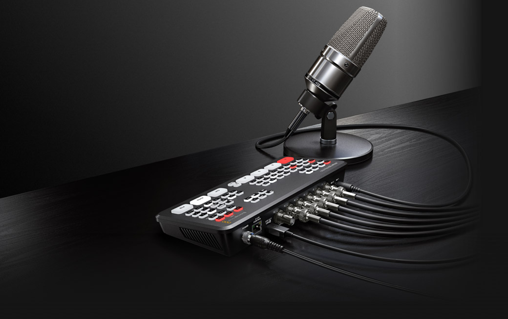 Microphone connected to ATEM SDI Pro.