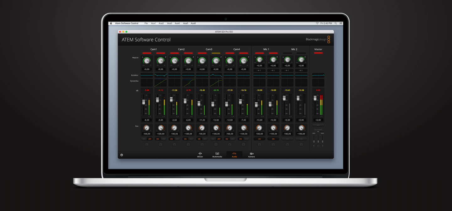 ATEM Software Control Audio Screen.