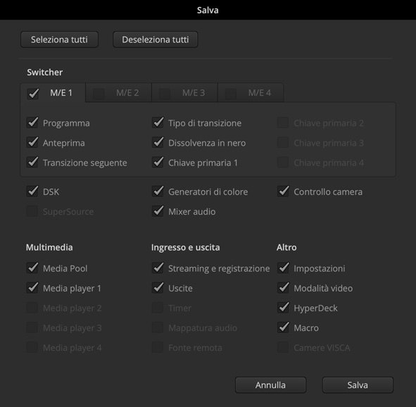 Switcher Snapshot