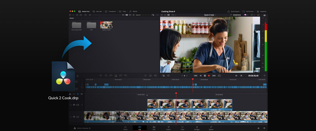 Single Click DaVinci Resolve Edit Timeline