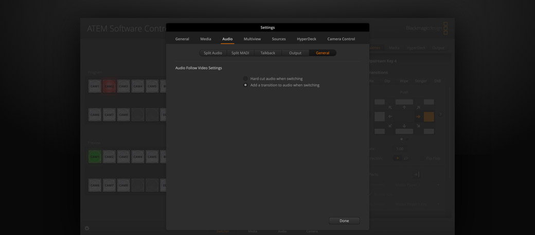 Audio Settings Page