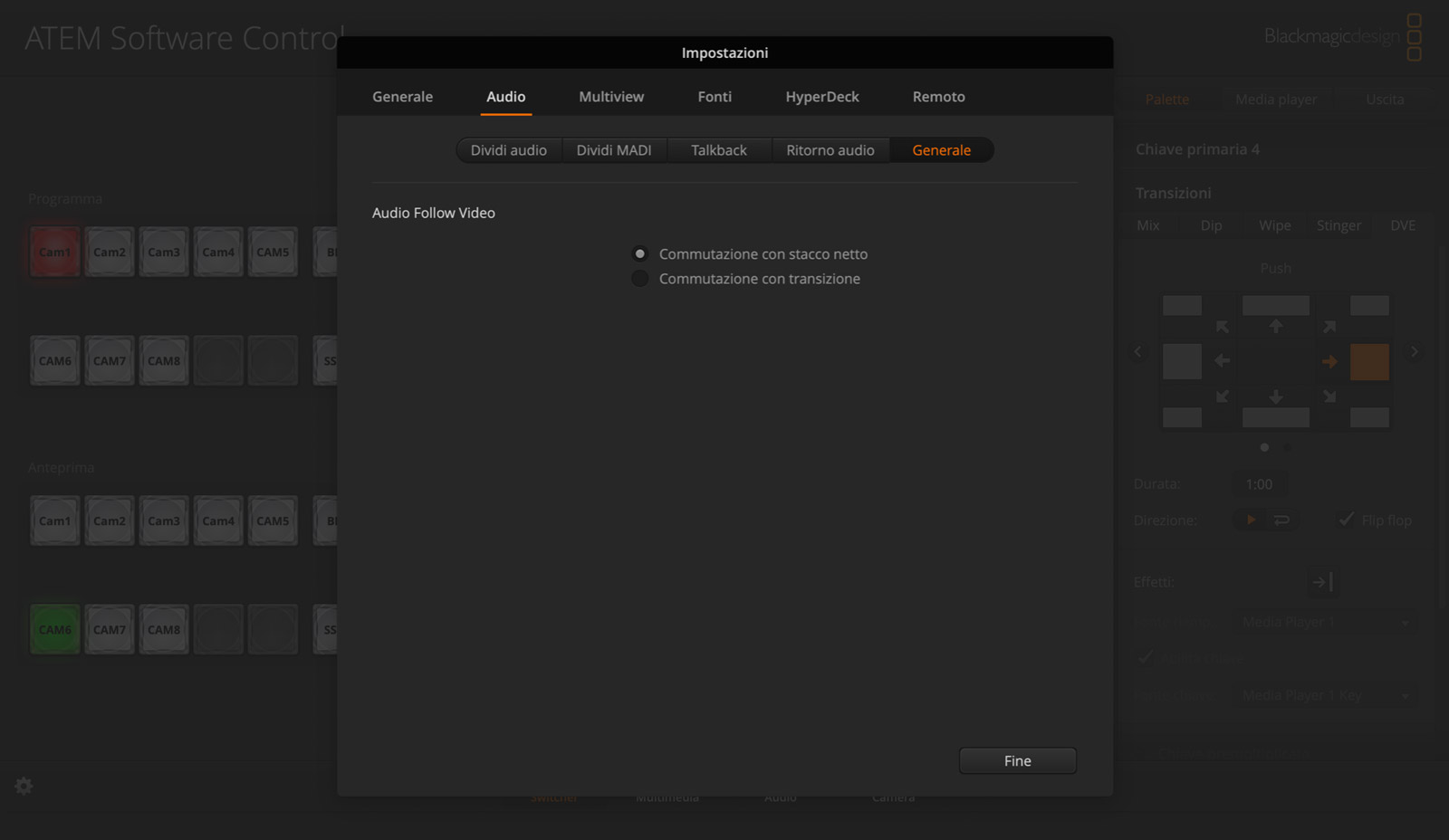 Audio Settings Page