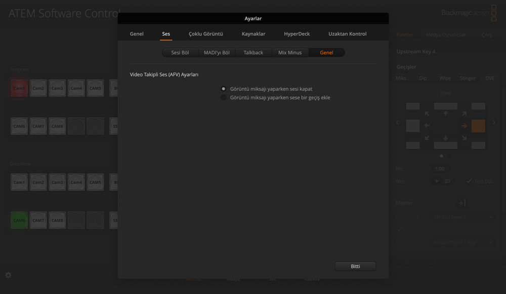 Audio Settings Page
