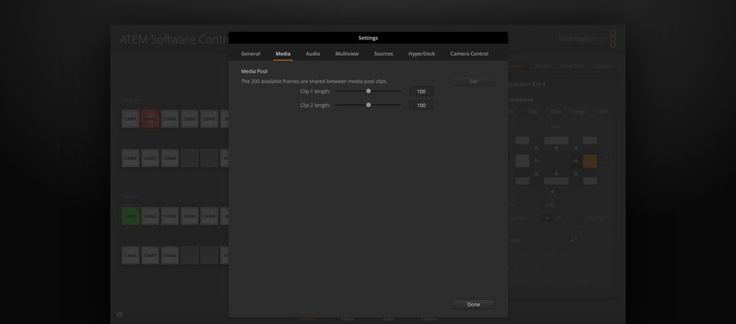 Media Settings Page