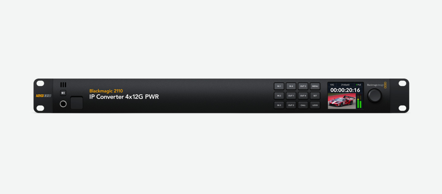 Blackmagic 2110 IP Converter 4x12G PWR Front
