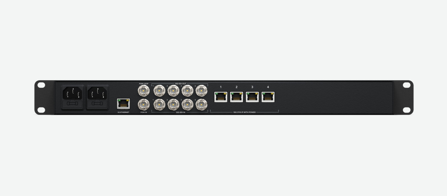 Blackmagic 2110 IP Converter 4x12G PWR Rear
