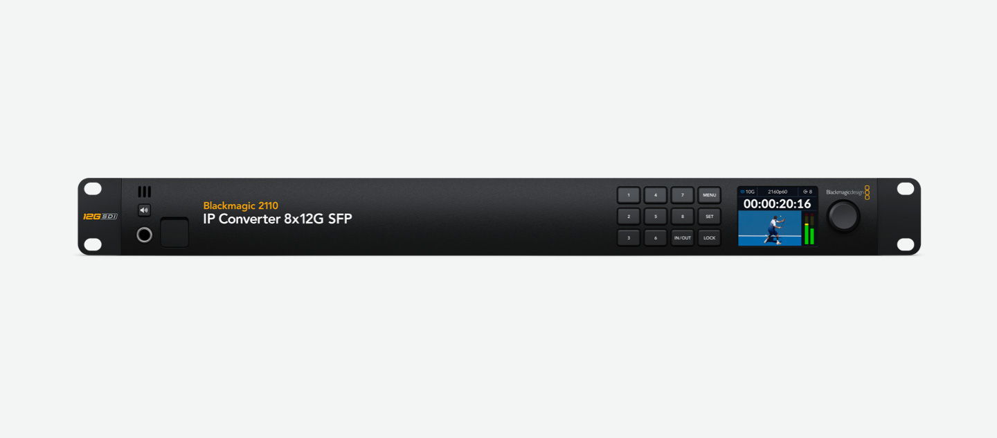 Blackmagic 2110 IP Converter 8x12G SFP Front