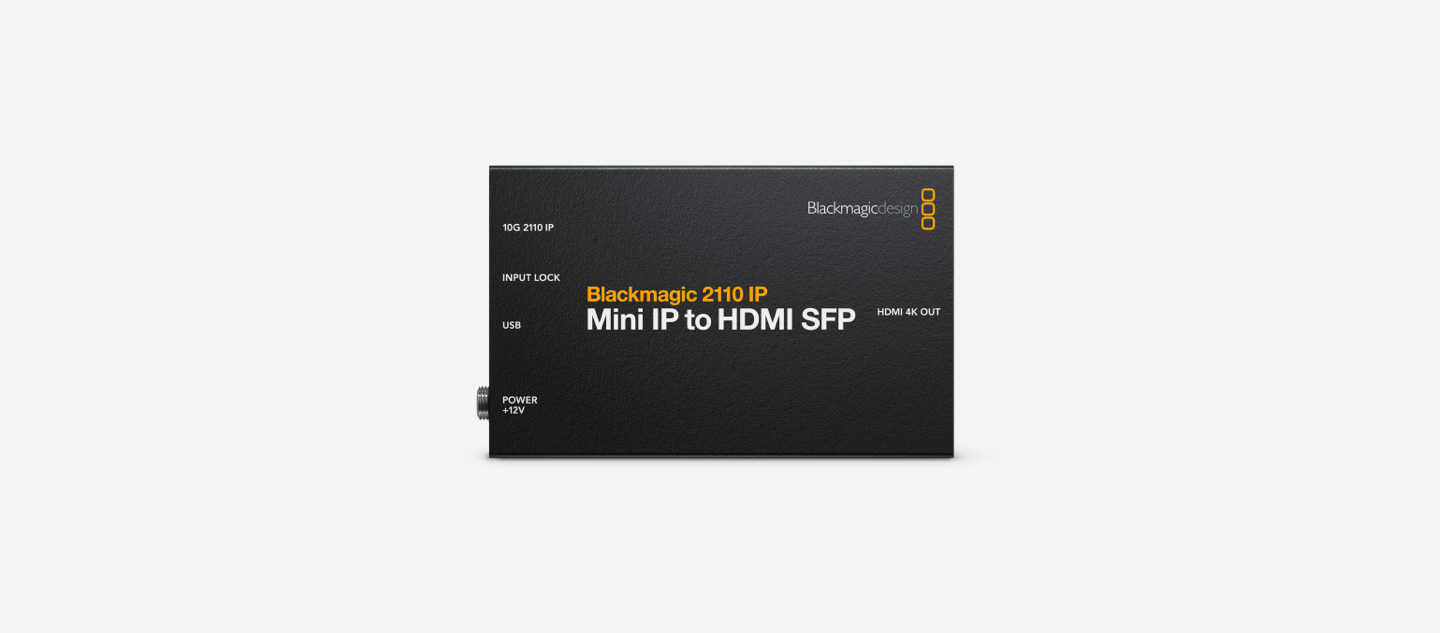 Blackmagic 2110 IP Mini IP to HDMI SFP Top