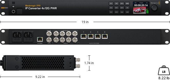 Blackmagic 2110 IP Converter 4x12G PWR