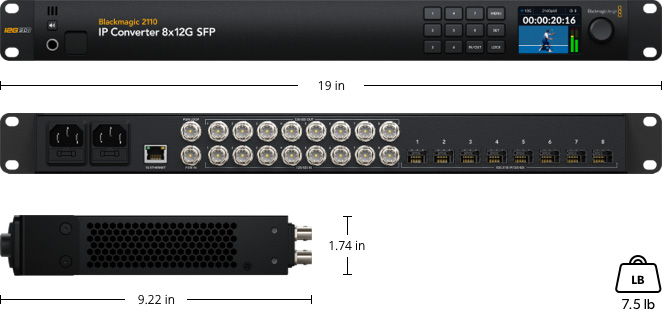 Blackmagic 2110 IP-конвертер 8x12G SFP