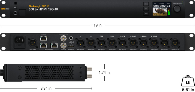Blackmagic 2110 IP SDI to HDMI 12G-10
