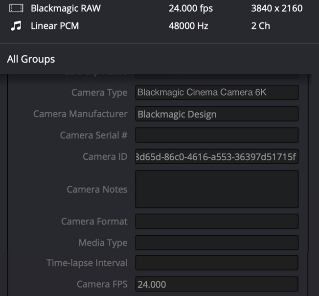 Camera Metadata