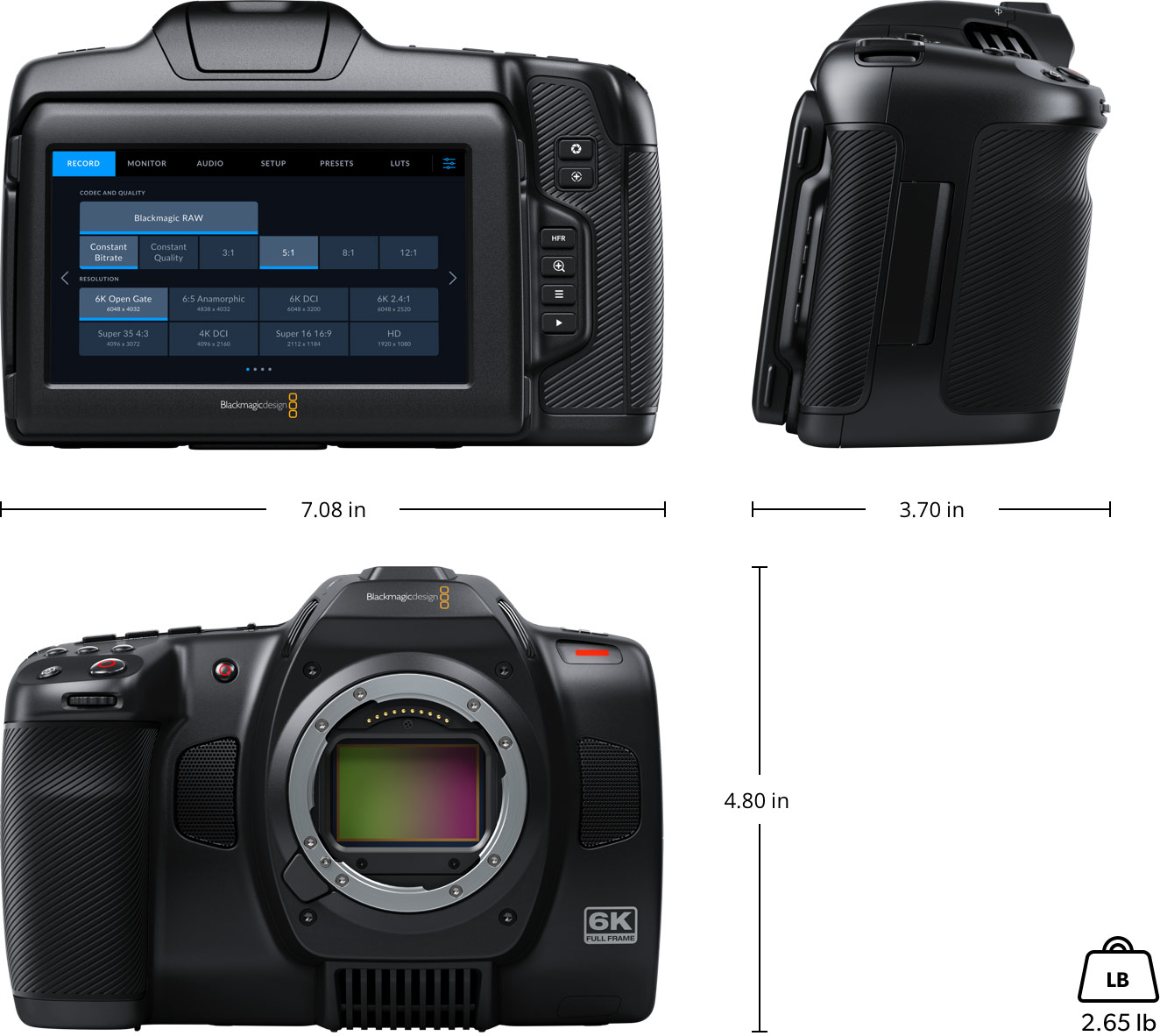 Cinema Camera Tech Specs Blackmagic Design