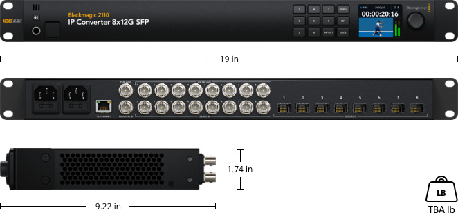 Blackmagic 2110 IP Converter 8x12G SFP