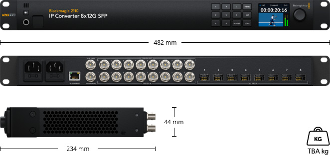 Blackmagic 2110 IP Converter 8x12G SFP