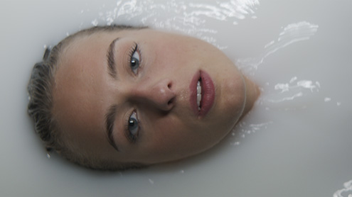 Girl in Milk Bath