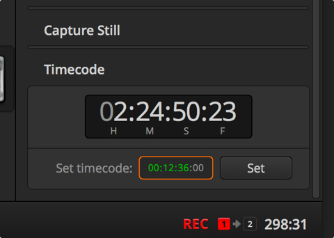 Timecode user interface