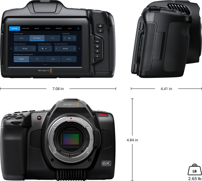 Blackmagic Pocket Cinema Camera 6K Pro with Built-in NDs