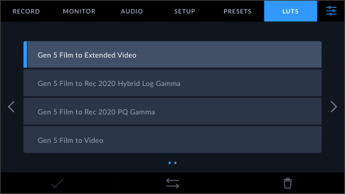 Built in HDR 3D LUTs